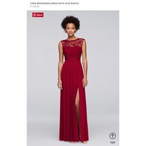 David’s Bridal Bridesmaid’s Dress w/lace bodice